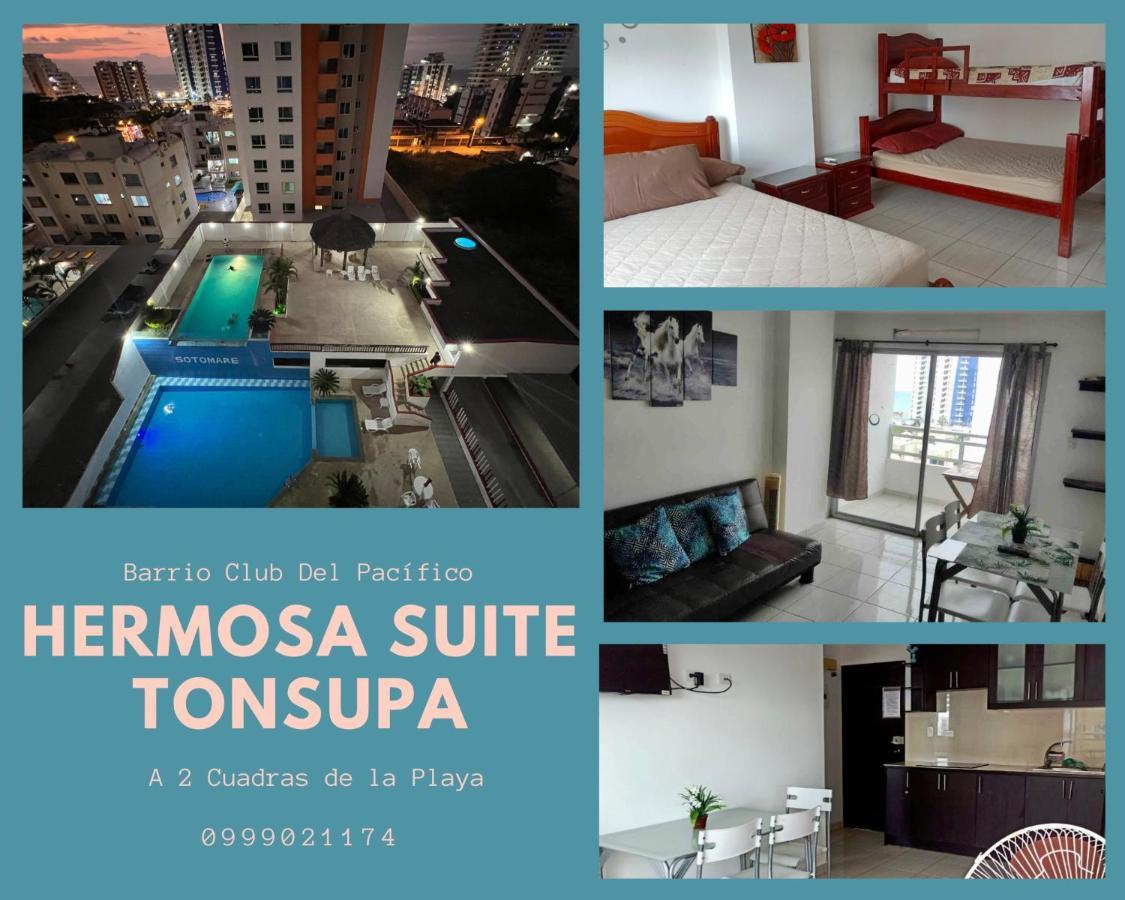 Linda Suite Tonsupa 2 Cuadras Del Mar 2 Piscinas Av. Club Del Pacifico Екстер'єр фото